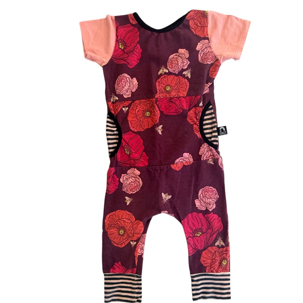 Rags to Raches Pink Floral romper